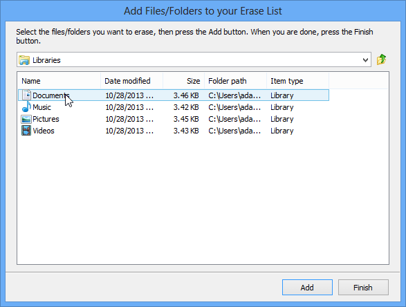 Add Documents to erase
